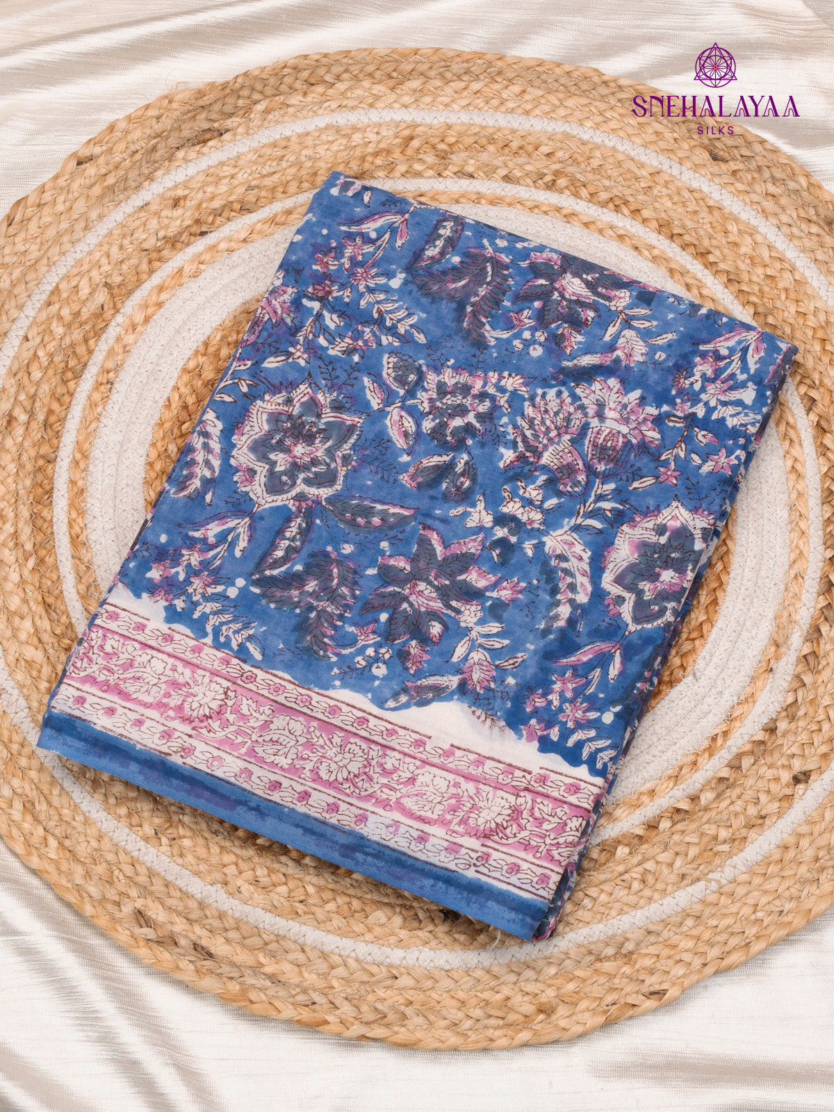 Blue Jaipur Cotton Saree